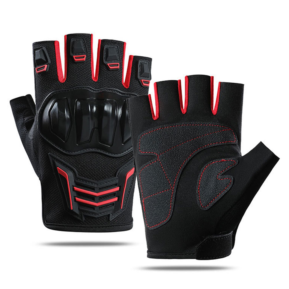 Cycling Glove Padded - ระบายอากาศถุงมือรถจักรยานยนต์ฤดูร้อนครึ่งนิ้วG Uantes Motoผู้ชายขี่รถมอเตอร์ไซด์ถุงมืออุปกรณ์ป้องกันรถATV MTBขี่จักรยานถุงมือ