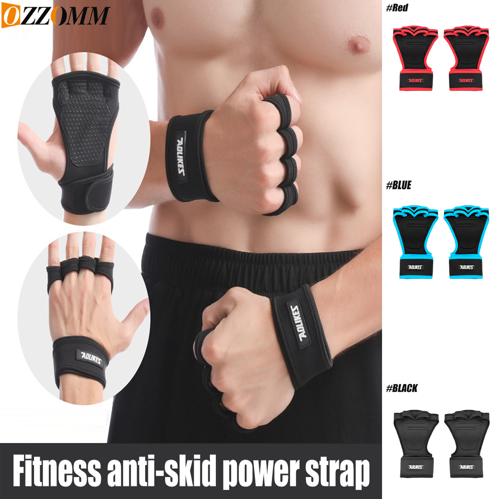 Workout Glove Gym - 1 คู่ยกน้ําหนักฟิตเนสถุงมือข้อมือซิลิโคนเจลป้องกันปาล์มเต็มรูปแบบถุงมือออกกําลังกาย Power Lifting อุปกรณ์
