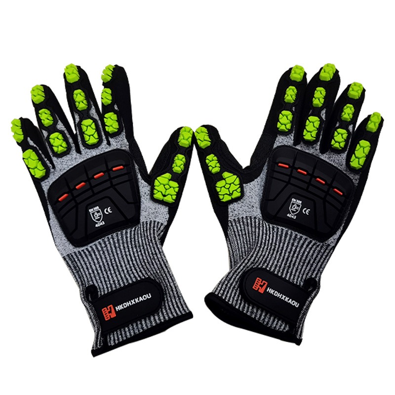 Work Glove Impact - ใหม่ถุงมือป้องกันการกระแทกทางกล TPR ได้รับการรับรอง CE ระดับ 5