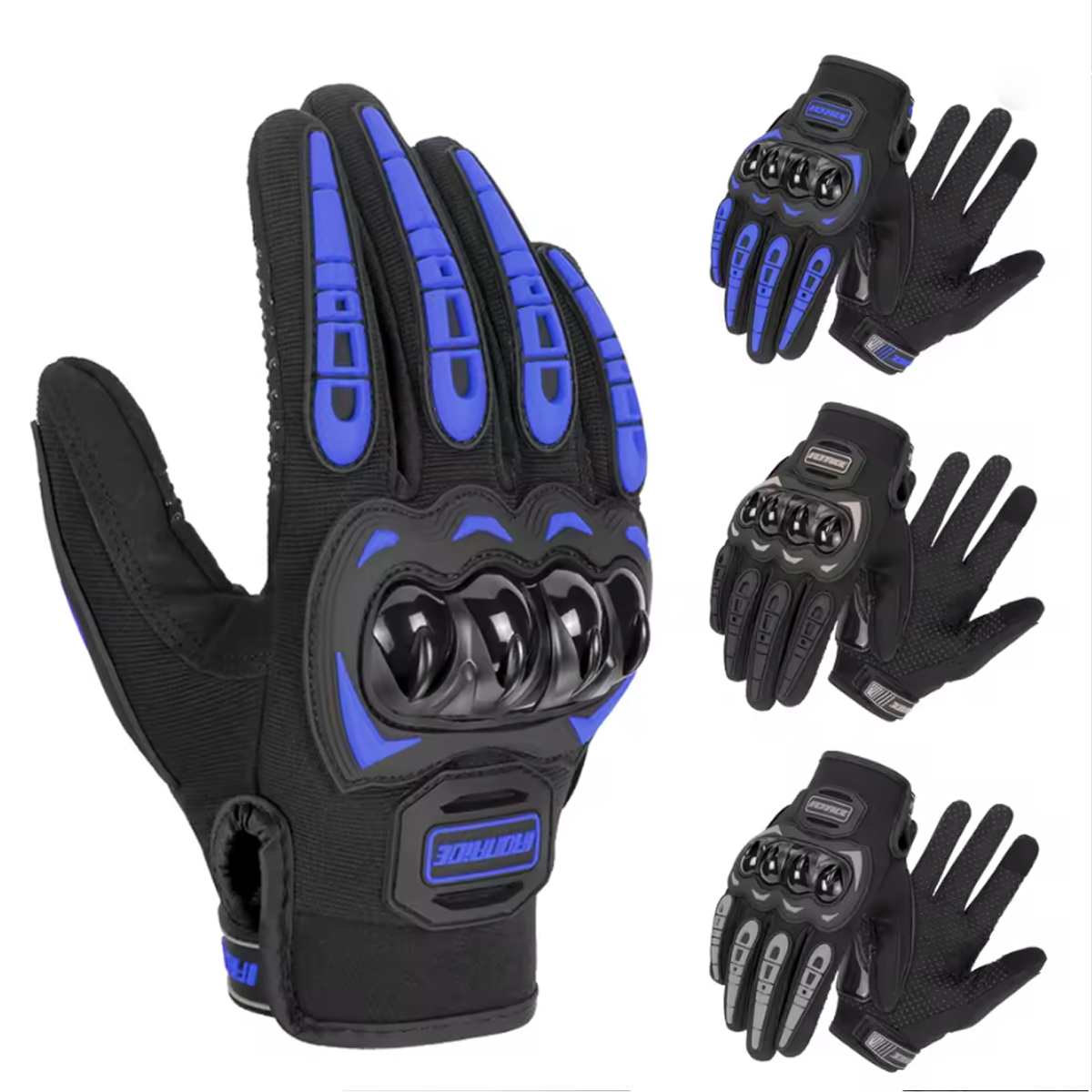 Motorcycle Glove Knuckle - ถุงมือมอเตอร์ไซค์สำหรับผู้ชาย หน้าจอสัมผัสได้ ป้องกันข้อนิ้วอย่างดี ระบายอากาศได้ดี ใช้ได้ทุกฤดู สำหรับมอเตอร์ครอส