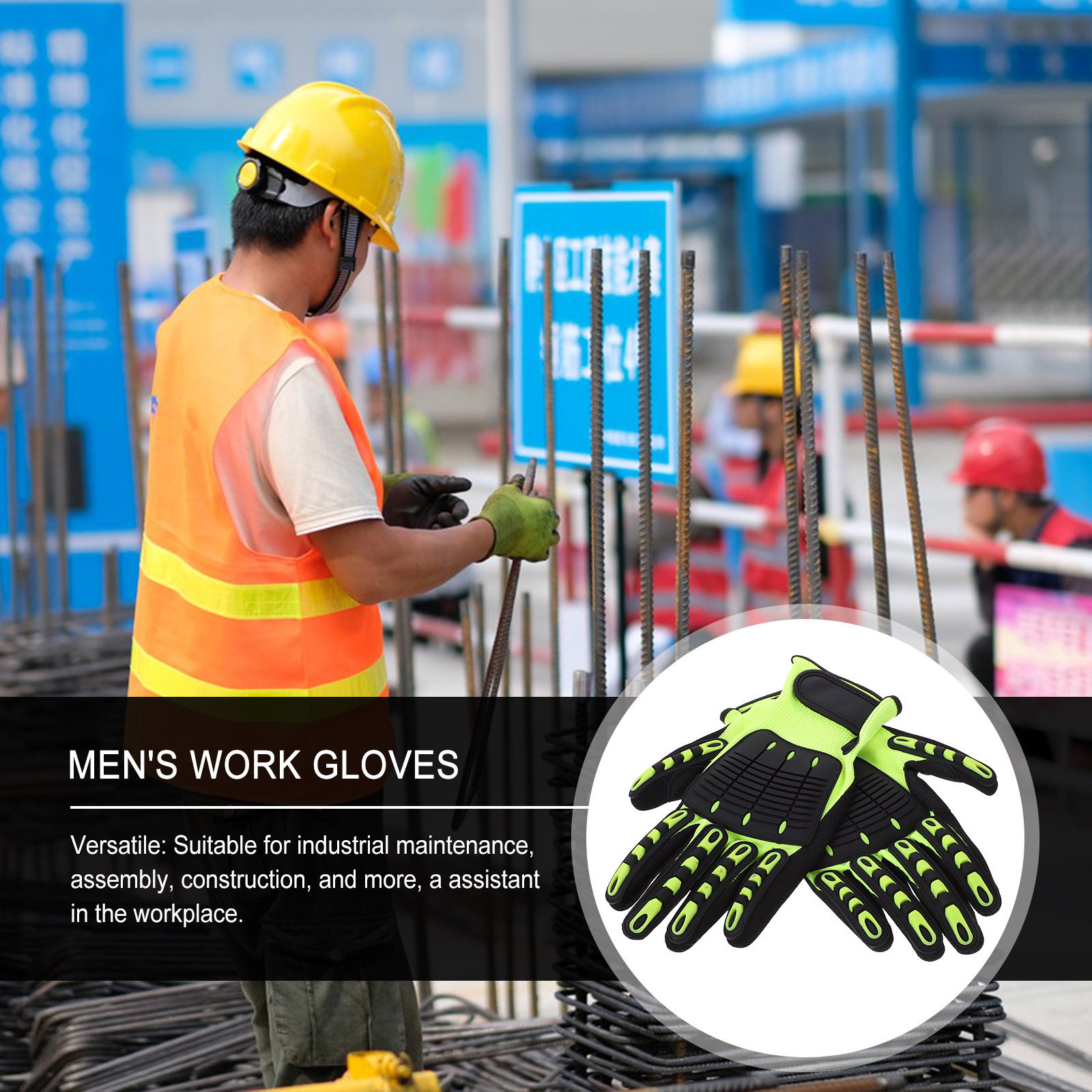 ถุงมือทำสวนแบบหนา 1 คู่ ทนทานต - Work Glove Impact บทวิจารณ์และราคา