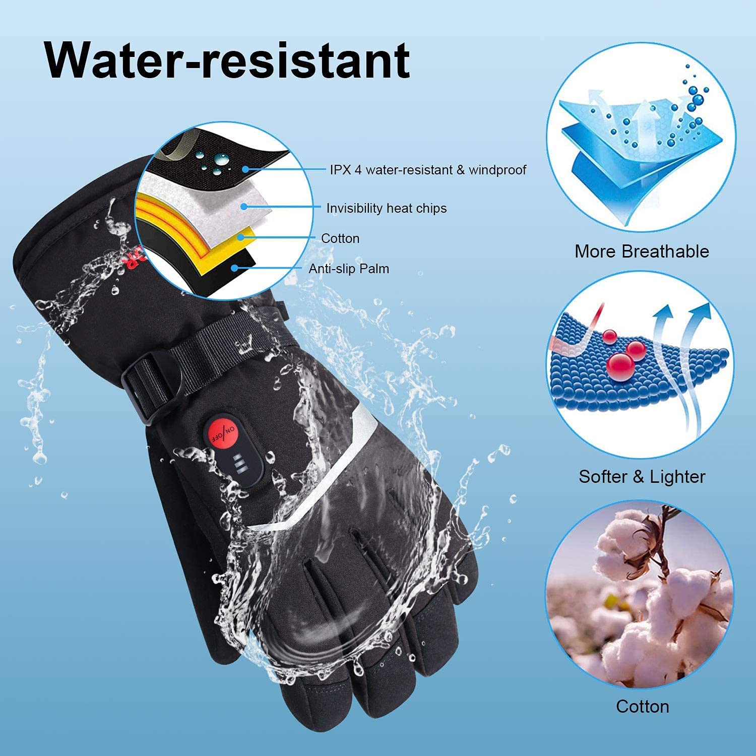 ถุงมือให้ความอบอุ่นในฤดูหนาวถุ - Ski Glove Waterproof บทวิจารณ์และราคา