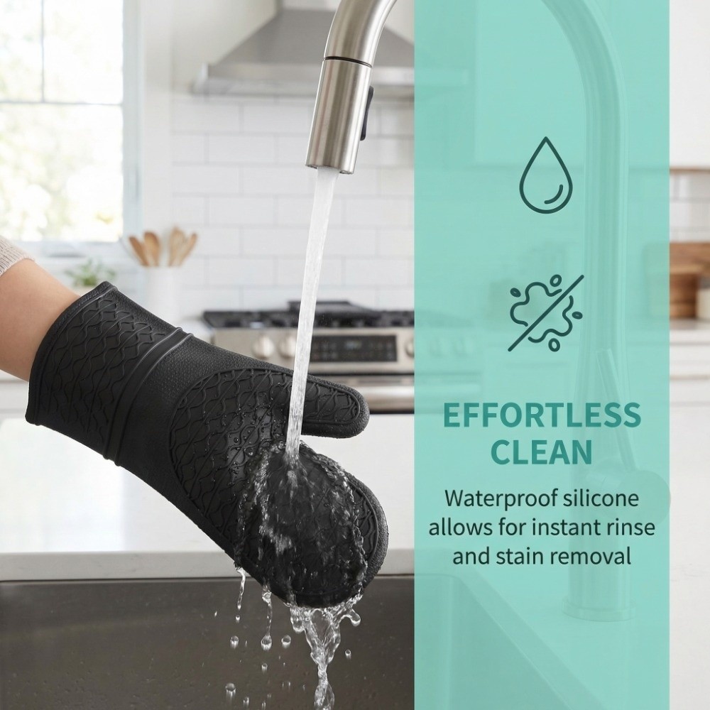 ถุงมือกันความร้อนซิลิโคนเกรดอา - Oven Mitt Silicone บทวิจารณ์และราคา